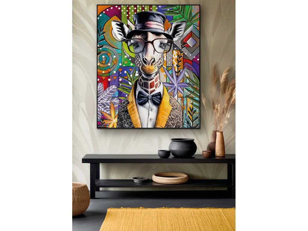 Wandbild Human Essence Giraffe Modern Bunt 60x50cm