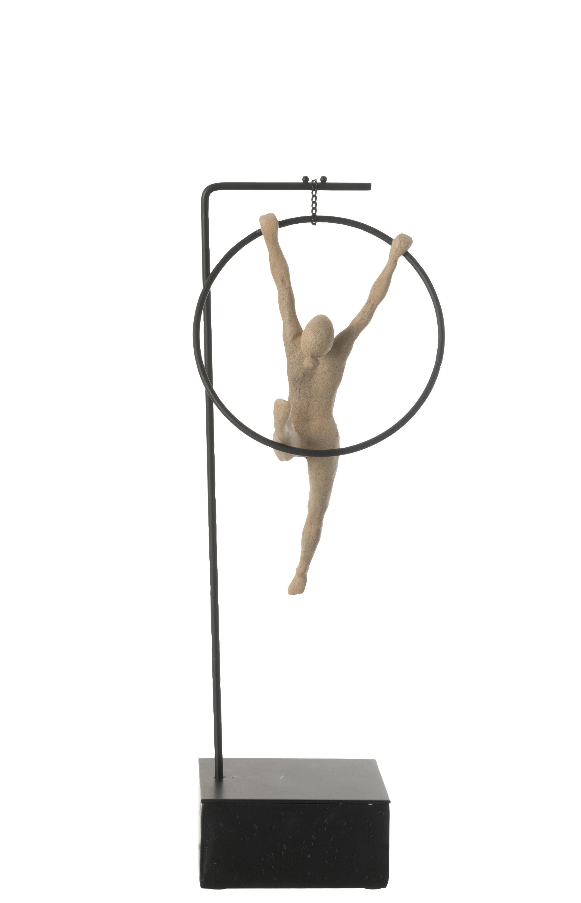 Decorative Figurine Ballerina Hoop Resin Beige Black