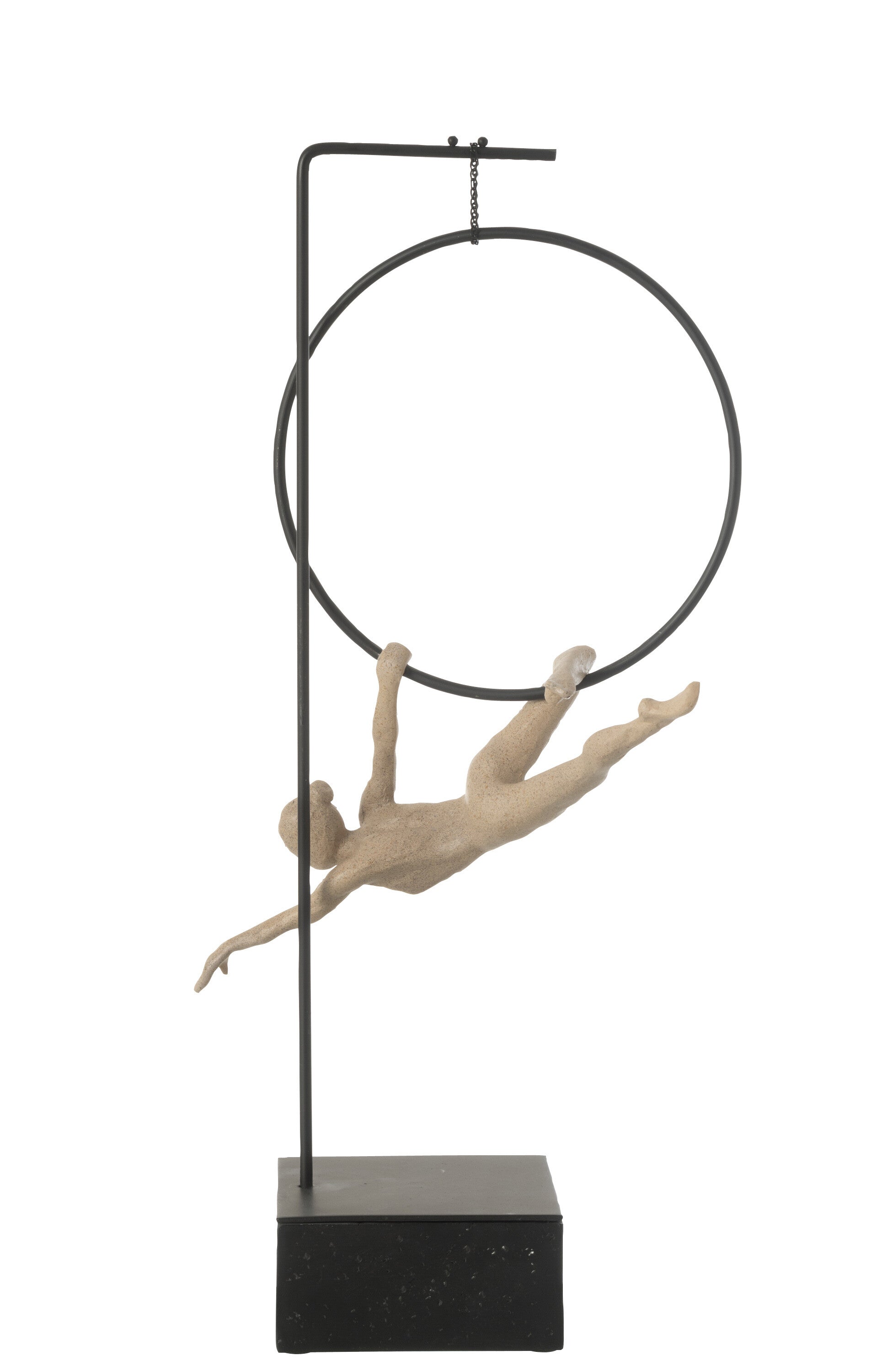 Decorative Figure Gymnast Hoop Gamma Resin Beige Black