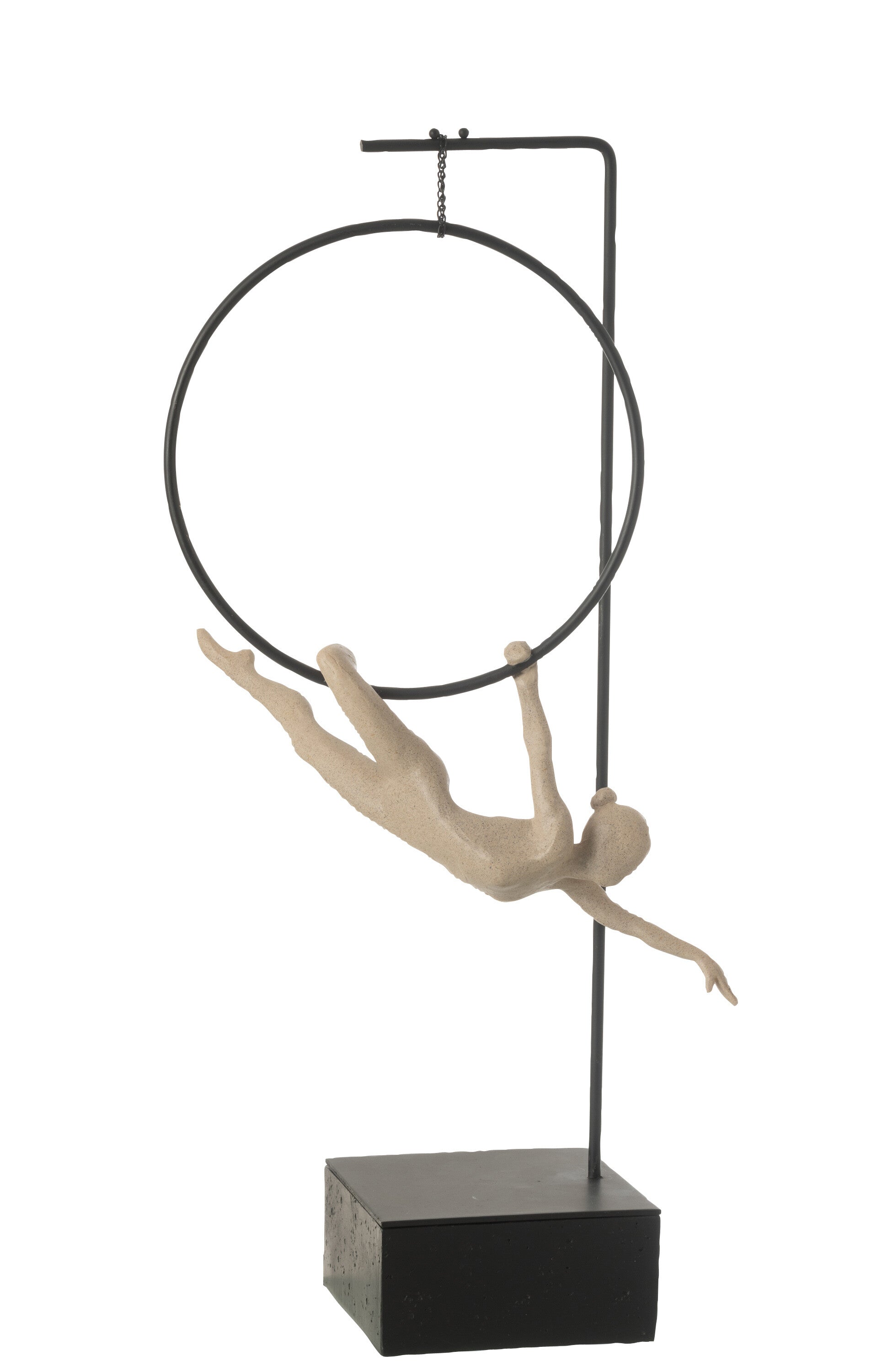 Decorative Figure Gymnast Hoop Gamma Resin Beige Black