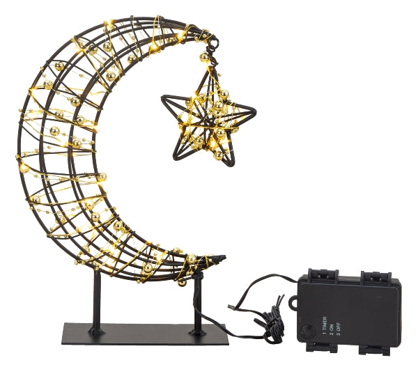 LunaStar LED Leuchte - Deko Mond mit Stern Garten Dekoration