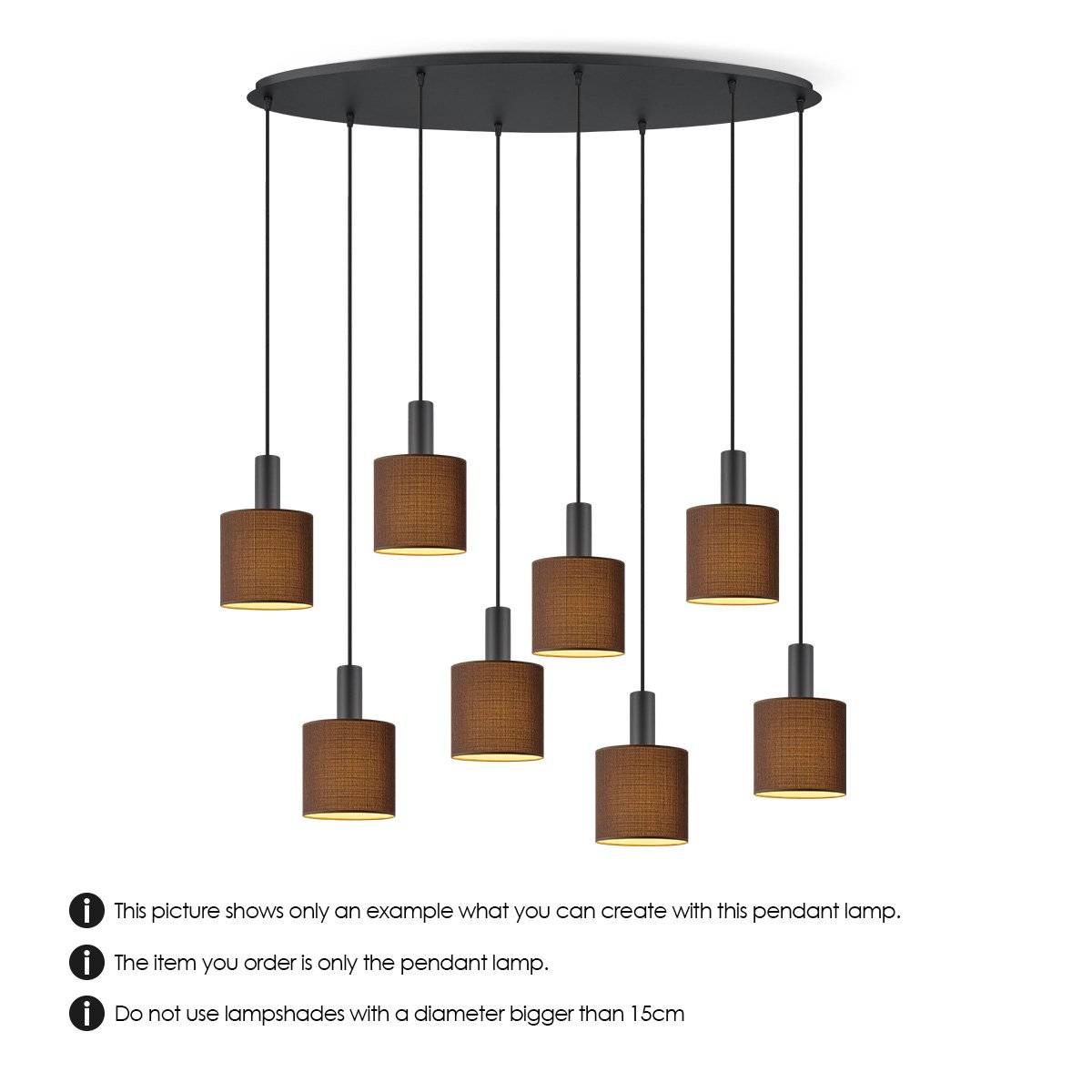 Ovale Metall-Hängelampe 8L - 100/30/117,5CM