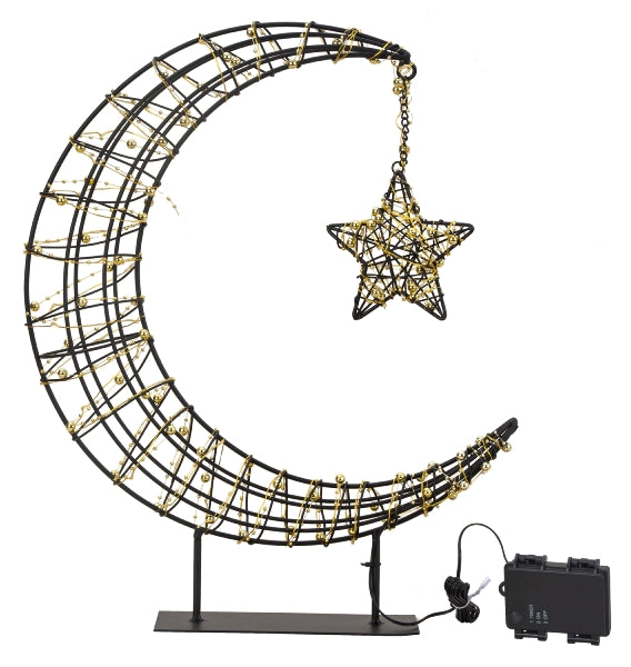 XXL LunaStar LED Leuchte - Wetterfeste Deko Mond mit Stern Garten Dekoration