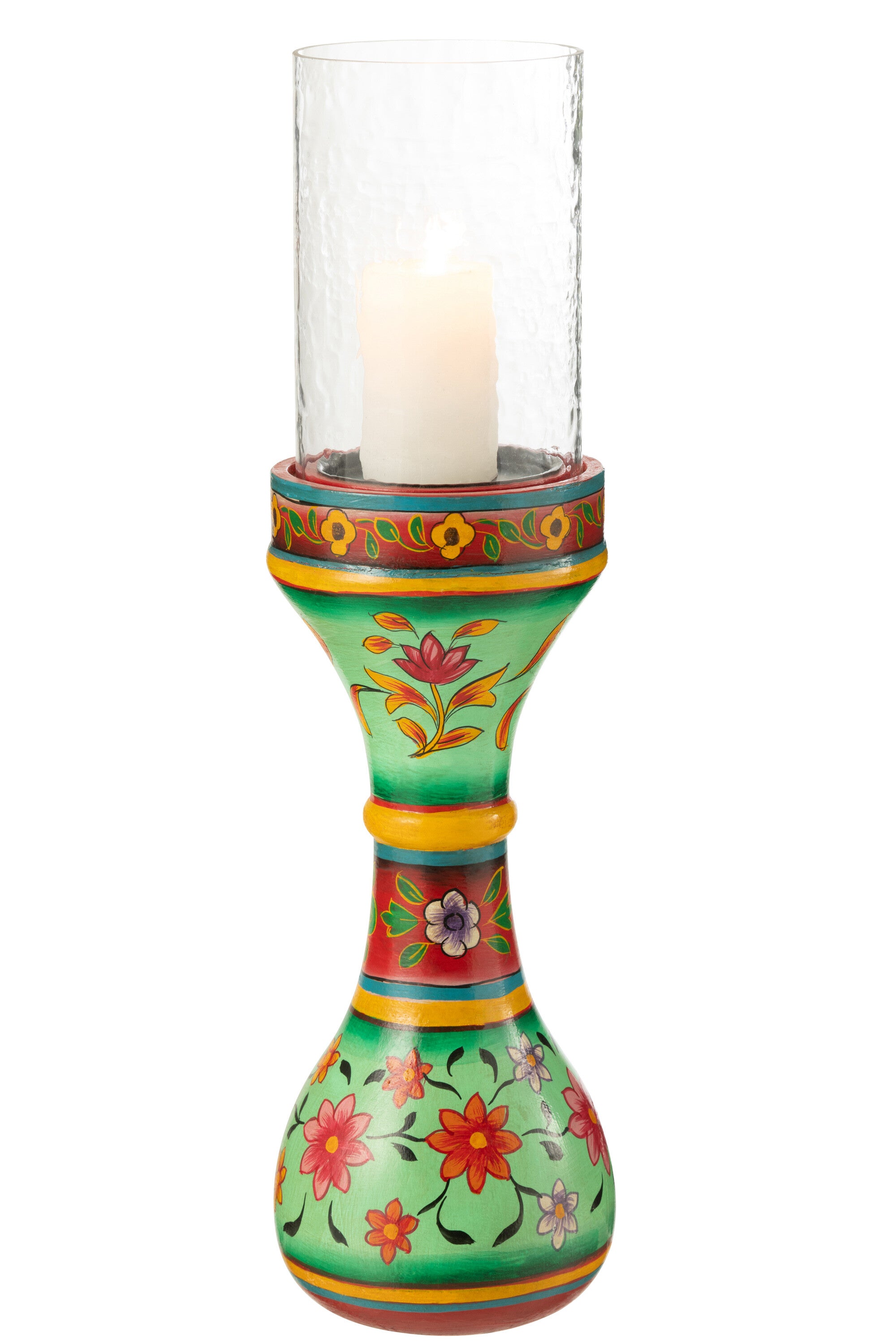 Handbemalter Kerzenständer Mumbai – Exotisches Design aus Mango Holz