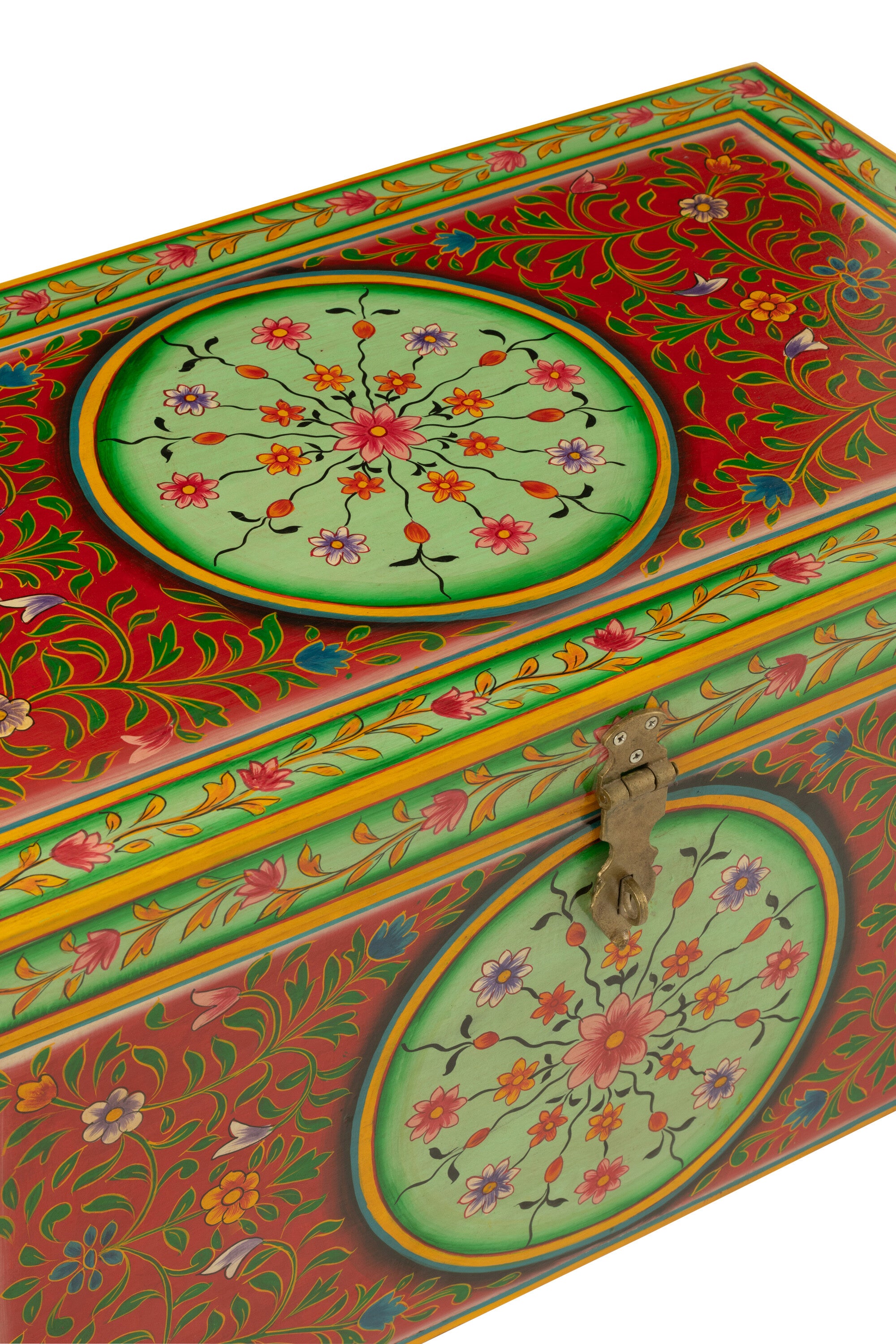 Handbemalte Truhe Mumbai – Exotische Aufbewahrung aus Holz