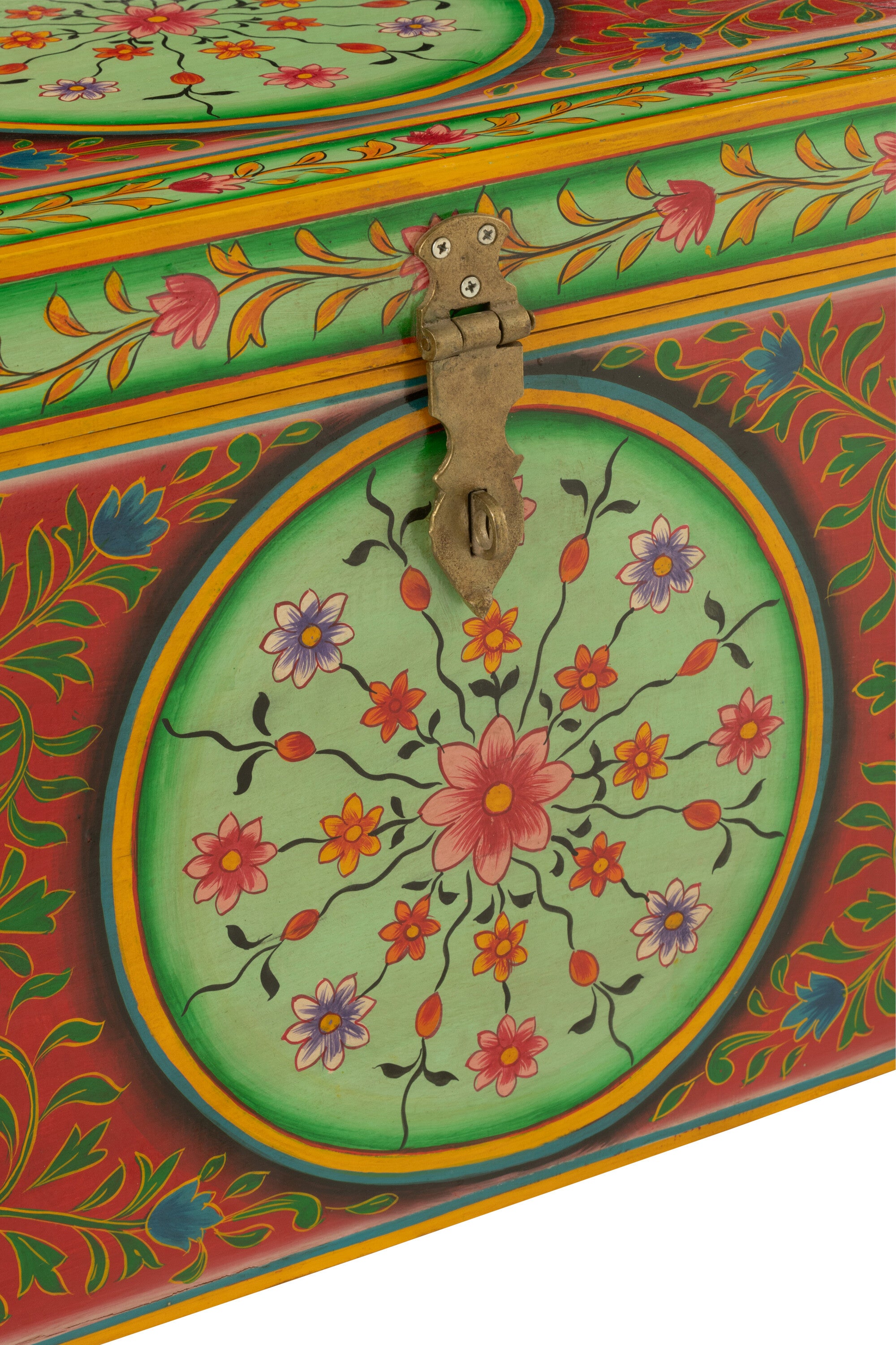 Handbemalte Truhe Mumbai – Exotische Aufbewahrung aus Holz