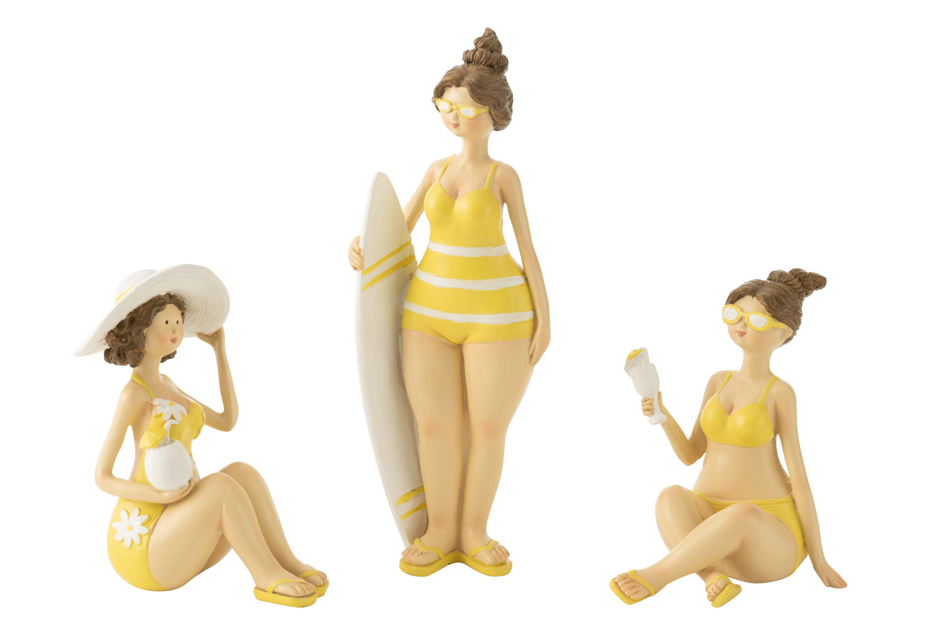 Dekofiguren Sunny Girls 3er Set Bunt Badefiguren Sitzend 18 cm