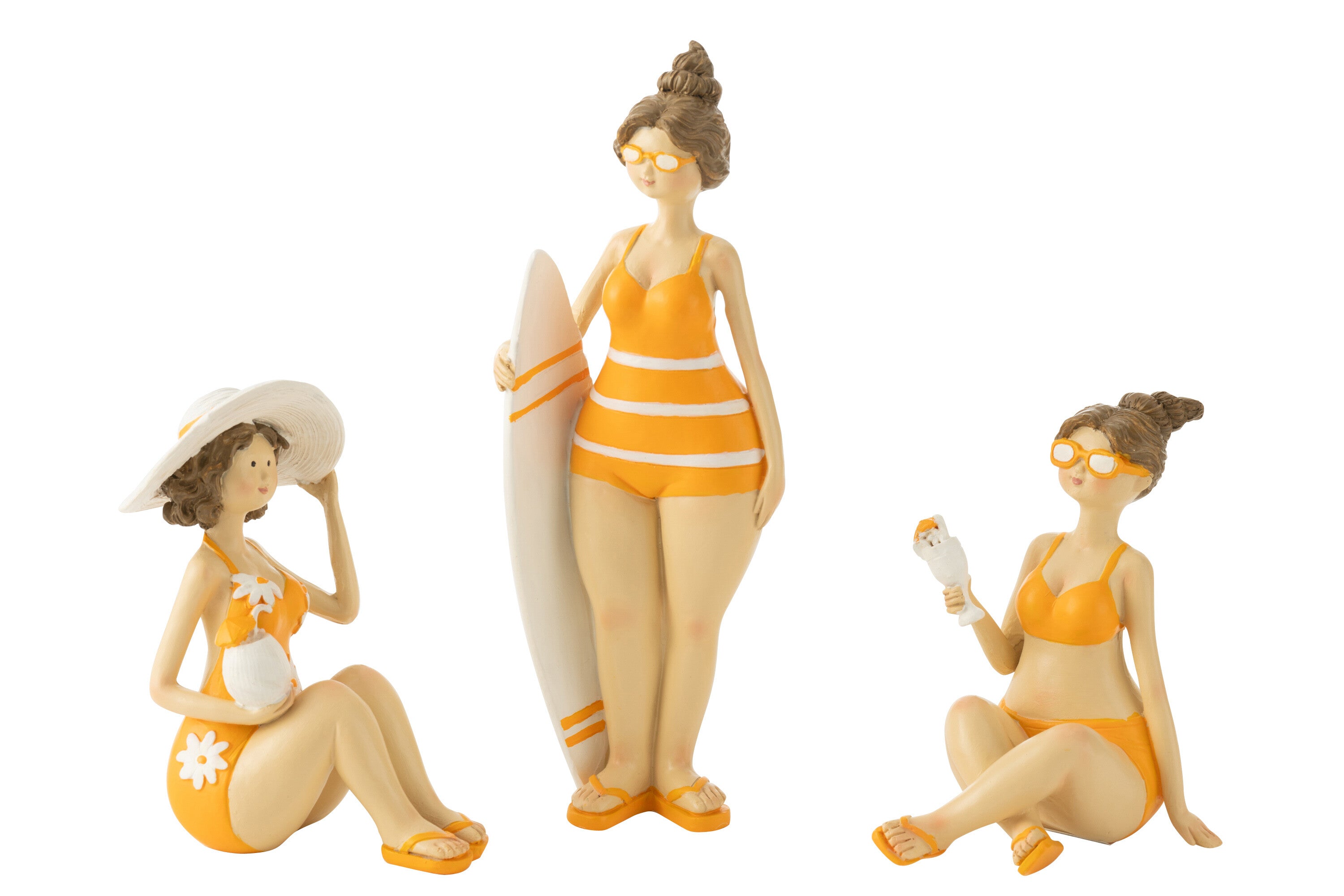 Dekofiguren Sunny Girls 3er Set Bunt Badefiguren Sitzend 18 cm