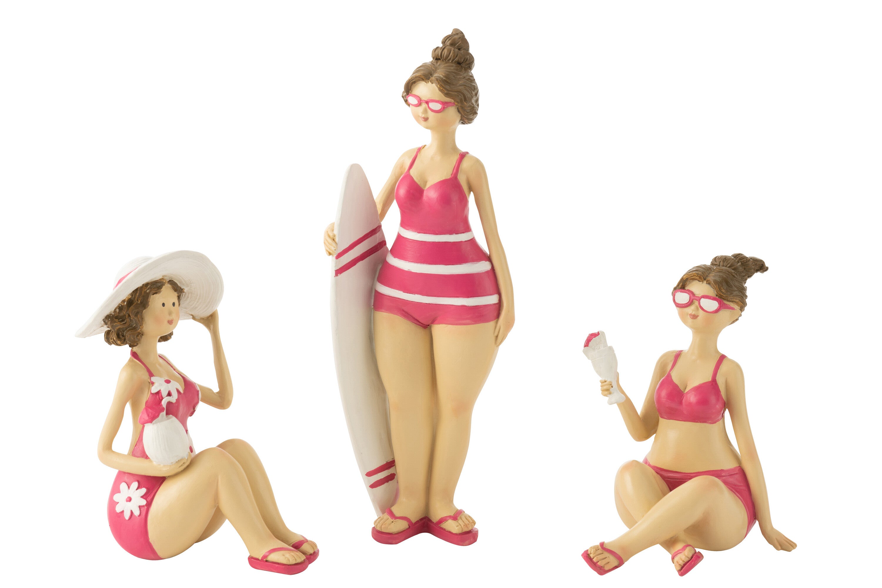 Dekofiguren Sunny Girls 3er Set Bunt Badefiguren Sitzend 18 cm