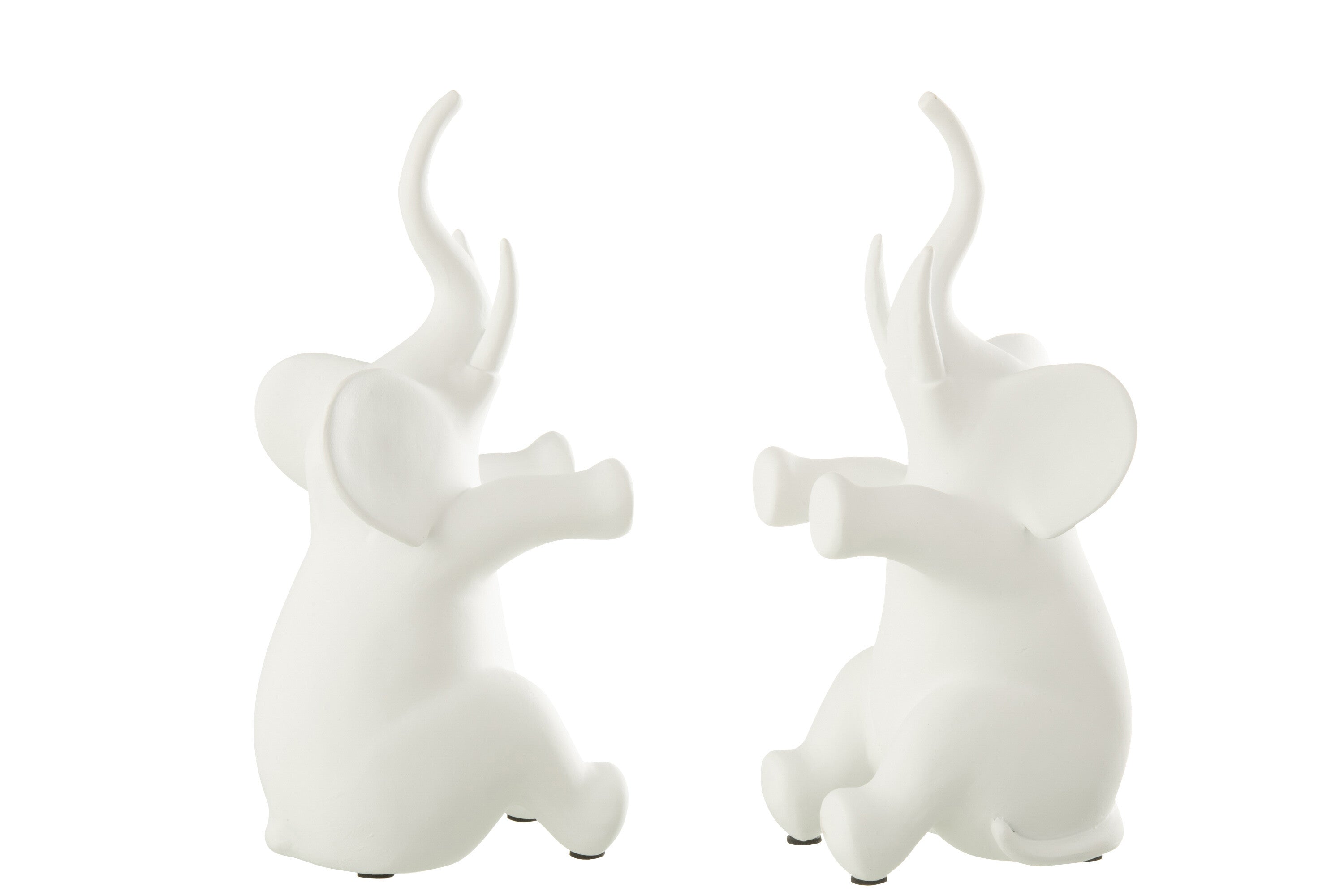 Bücherstützen Elefant Sitzend Polyresin Weiß Set