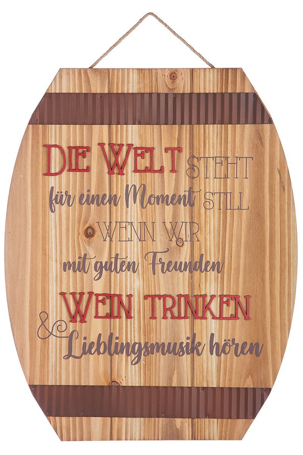 3er Set MDF Weisheit Weinfass - Stilvolle Schilder mit Inspirierendem Schriftzug