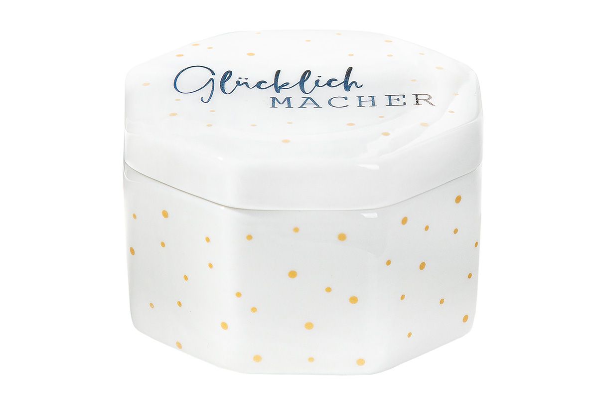 Happy Macher - Set van 6 porseleinen potten in geschenkverpakking