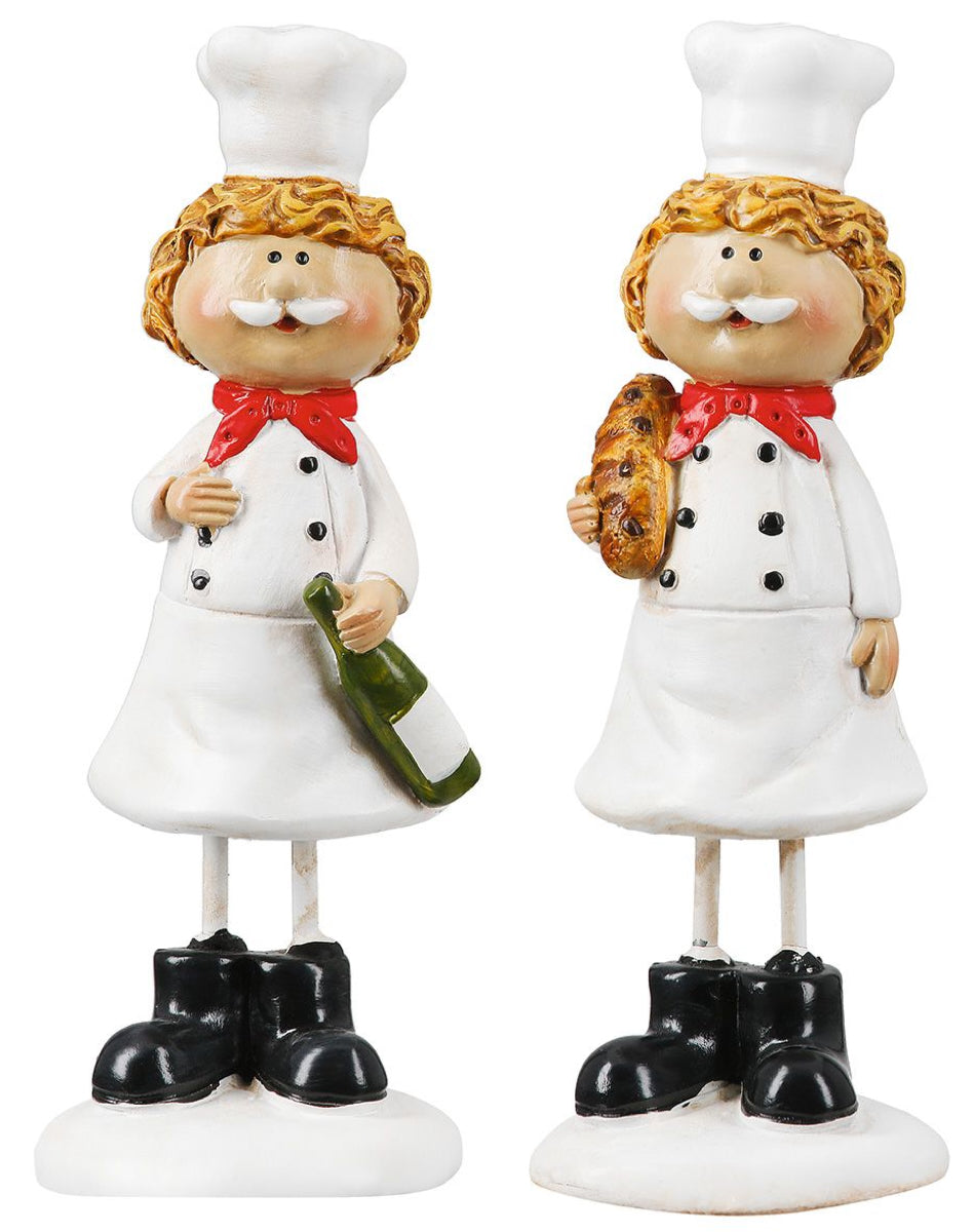Dekofiguren Sternekoch 2er-Set – Lustige Kochfiguren für Küche und Gastronomie