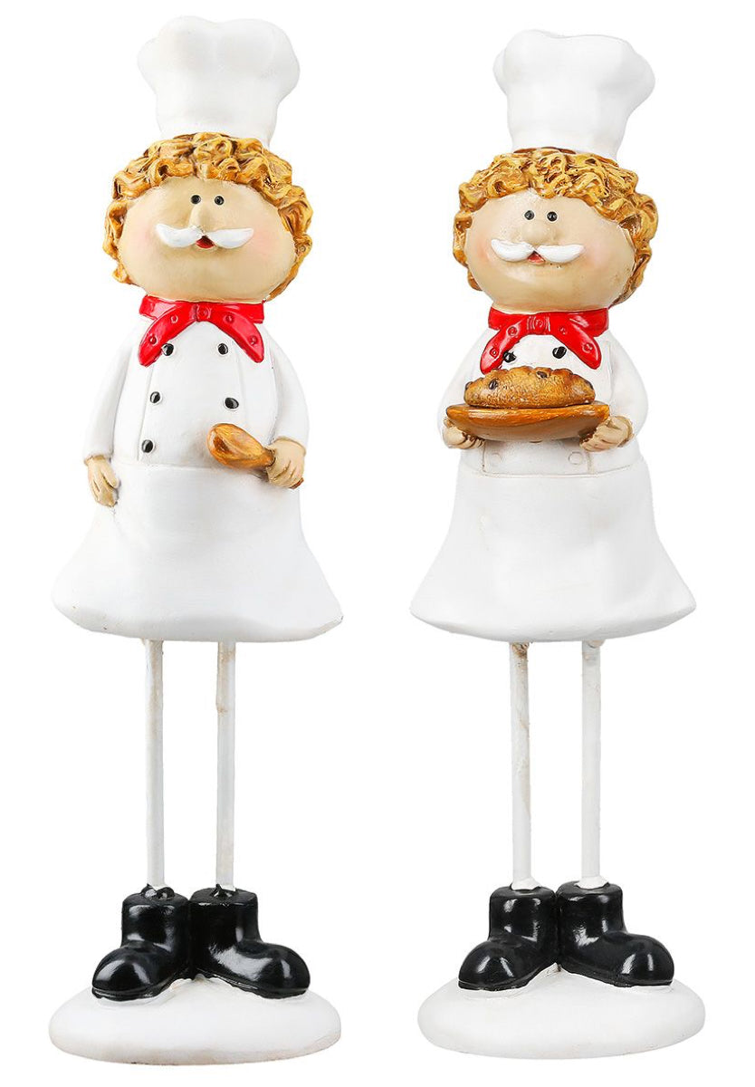 Dekofiguren Sternekoch 2er-Set – Lustige Kochfiguren für Küche & Deko 20cm