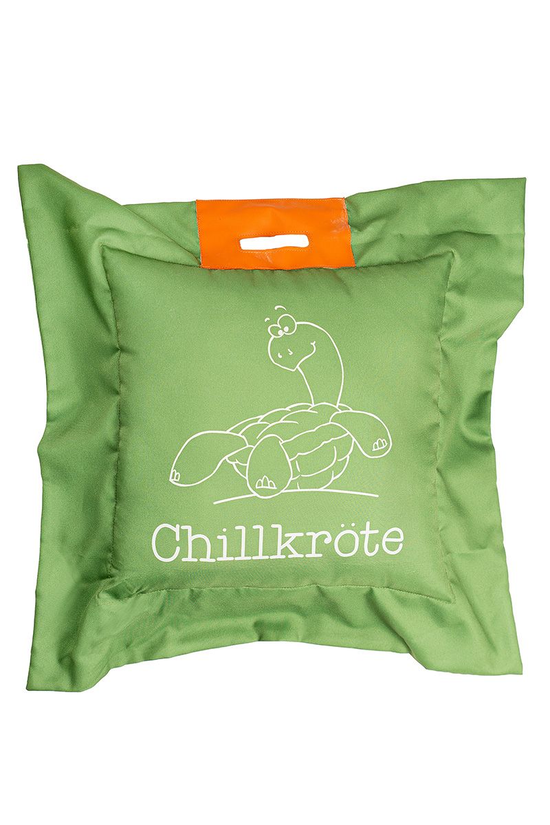 4er Set Chillkröte Outdoor-Kissen mit Schildkrötenmotiv, 55x55 cm, Grün