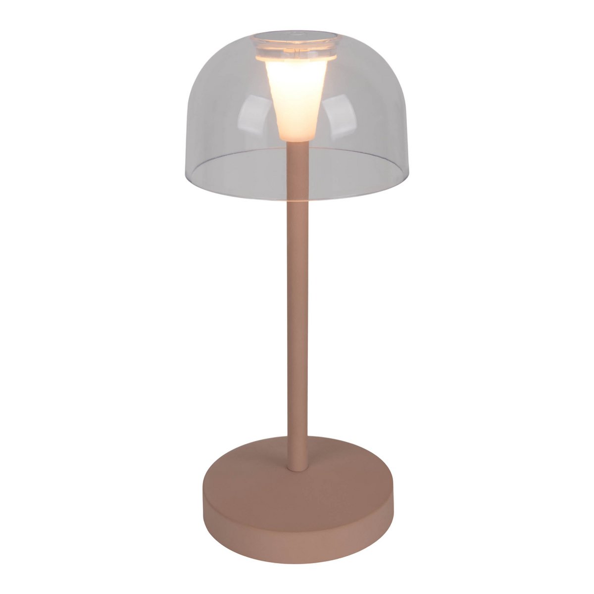 2-er Set LED-Akku-Tischleuchte "Gomba" für Außen und Innen, aus Metall und Kunststoff in Frosted Almond , 18,5 cm hoch