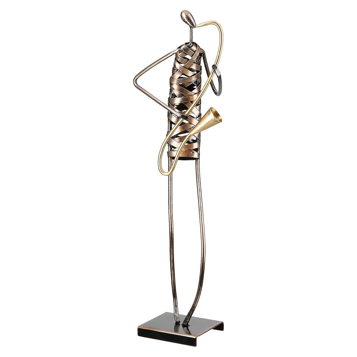 Jazzsilhouette Metallfigur Musiker Bronzefarben Modern 47cm