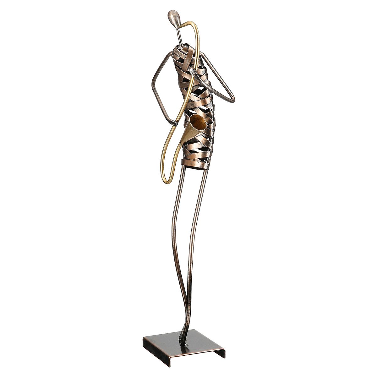 Jazzsilhouette Metallfigur Musiker Bronzefarben Modern 47cm