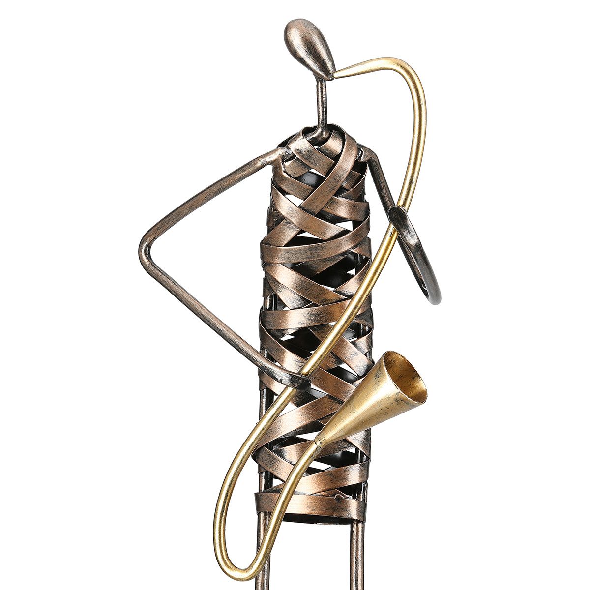 Jazzsilhouette Metallfigur Musiker Bronzefarben Modern 47cm