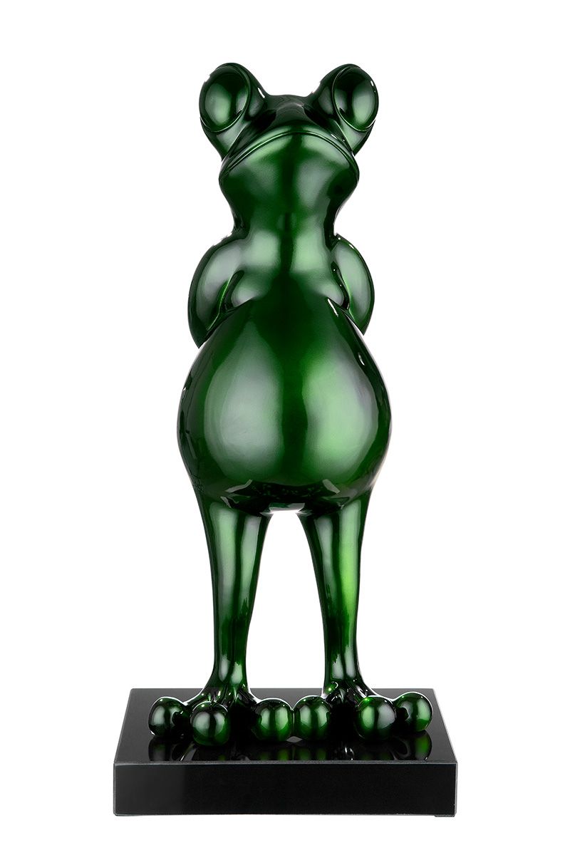 Sculpture figurine "Frog" on marble base A masterpiece of handcrafted art in seven bright tones.