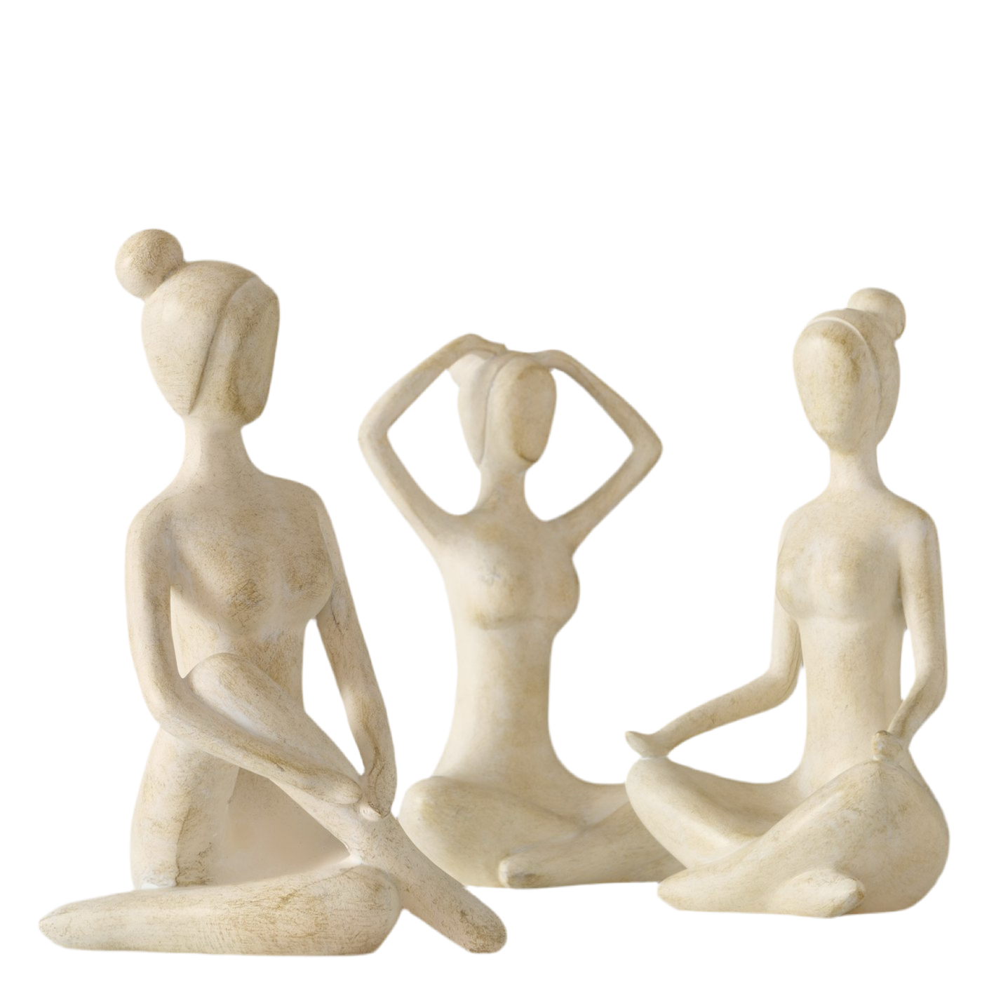 3er Set Yoga Damen Figuren Tranquilla in Shabby Look 30 cm