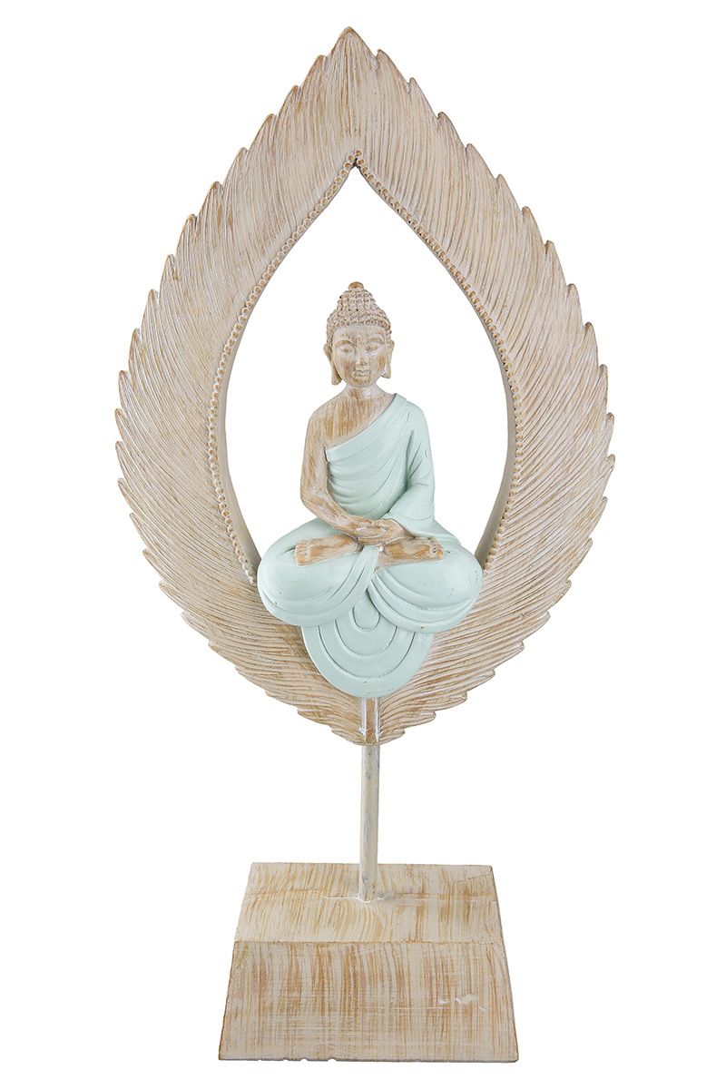 2er-Set Meditations Skulpturen "Meditation" mit Buddhamotiv in Federform