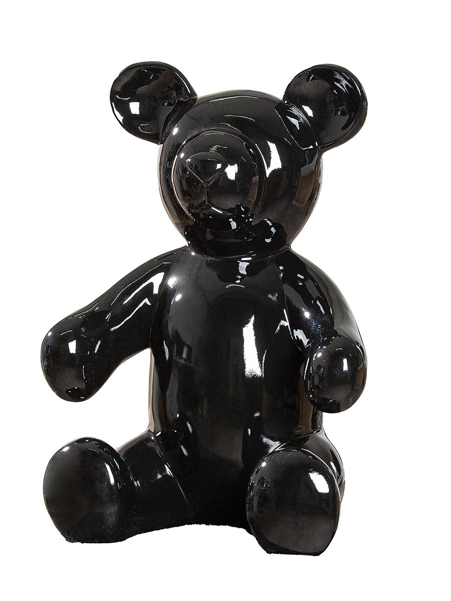 Schwarze Bär Figur aus Kunstharz – Dekorative Skulptur, 45 cm hoch