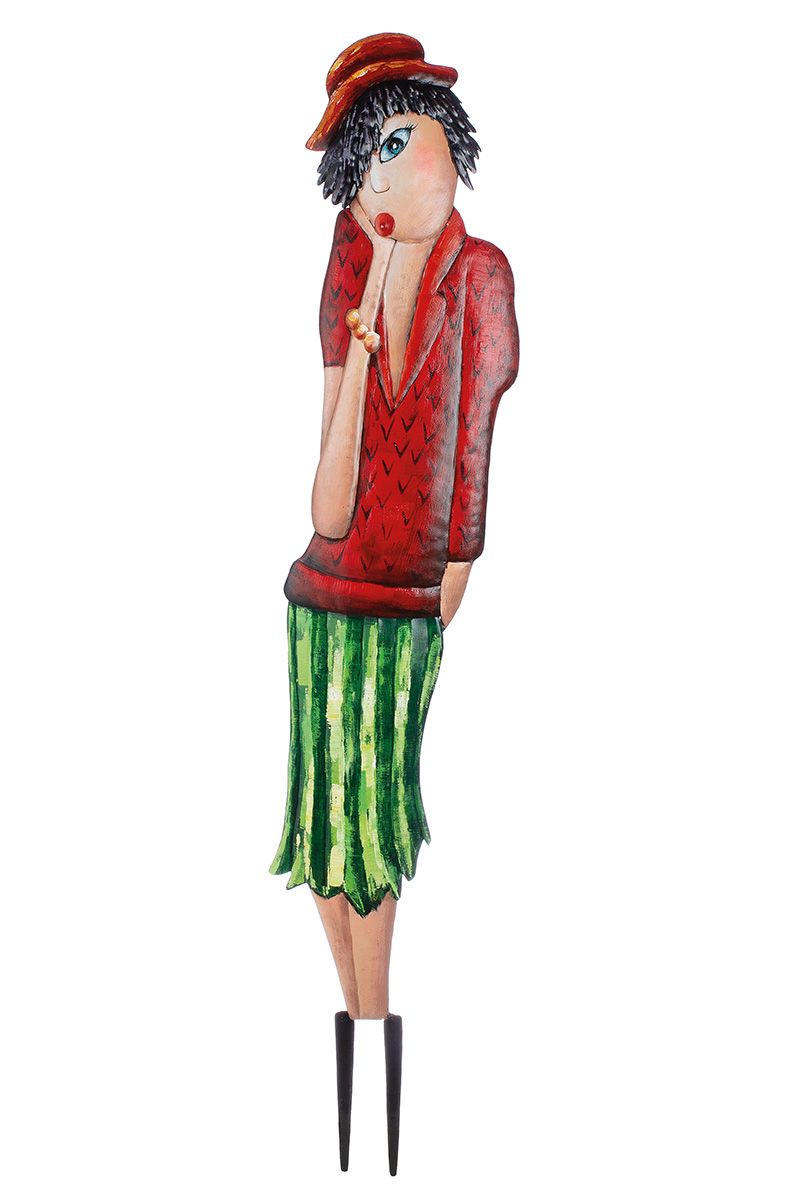 Aurelie Gartenstecker - Metall-Frauensilhouette für den Außenbereich 140cm