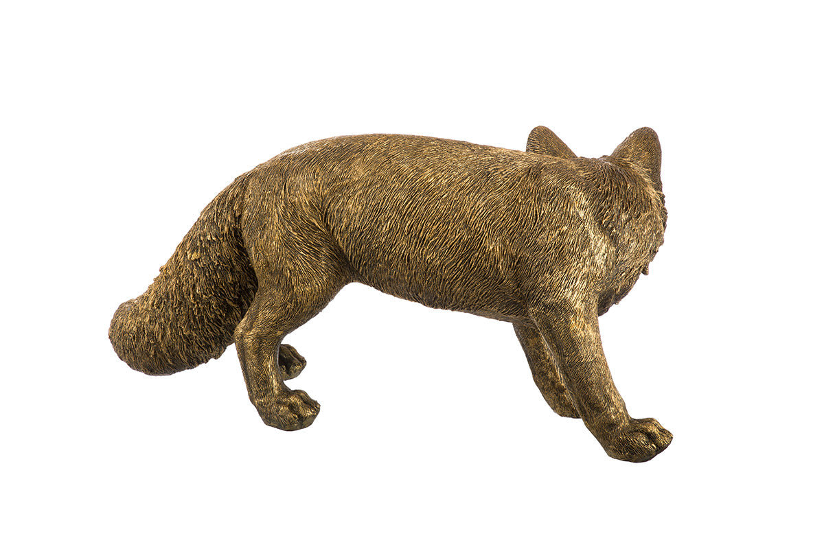 Fuchsfigur Fabian Bronzeoptik aus Kunstharz naturgetreu