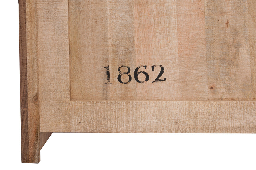 Spezialanfertigung "Naturell" Bar - Echtholz mit 3 Schubladen, Arbeitsfläche und 3 Regalen