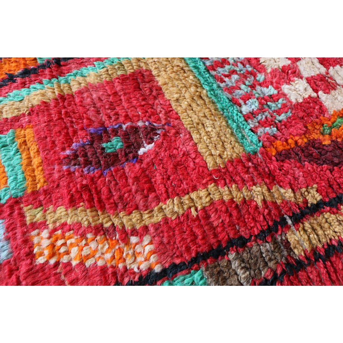 Marokkaanse Berber gangkleed van zuivere wol 67 x 344 cm