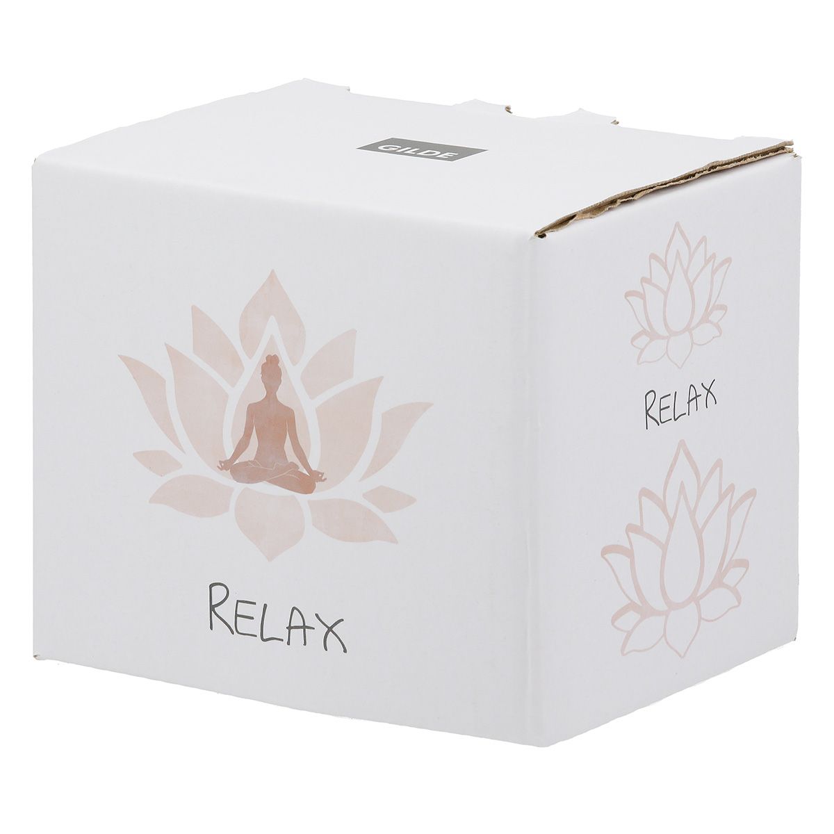 6er Set Tassen Namaste mit Lotusmotiv – Porzellan in Weiß und Rot