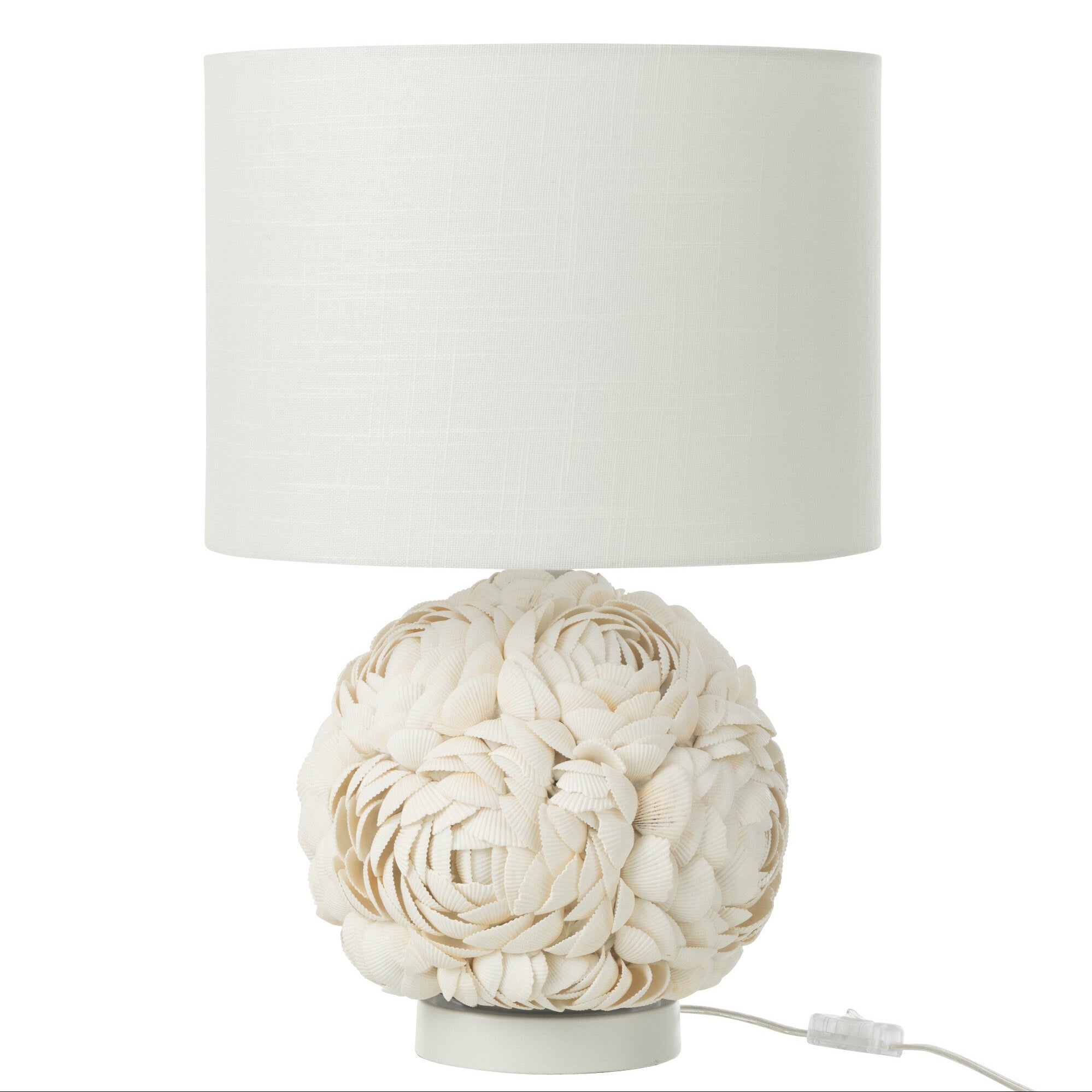 Tischlampe Florenza Muscheloptik Weiß Modern