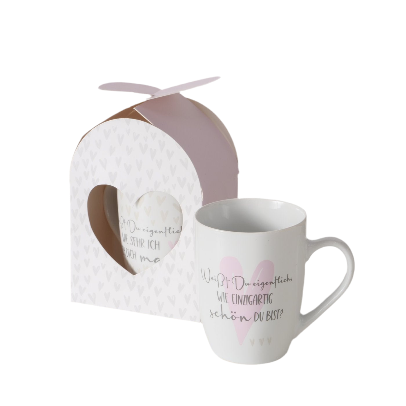 Keramik Becher Set Lovely – 2er Set mit liebevollen Sprüchen