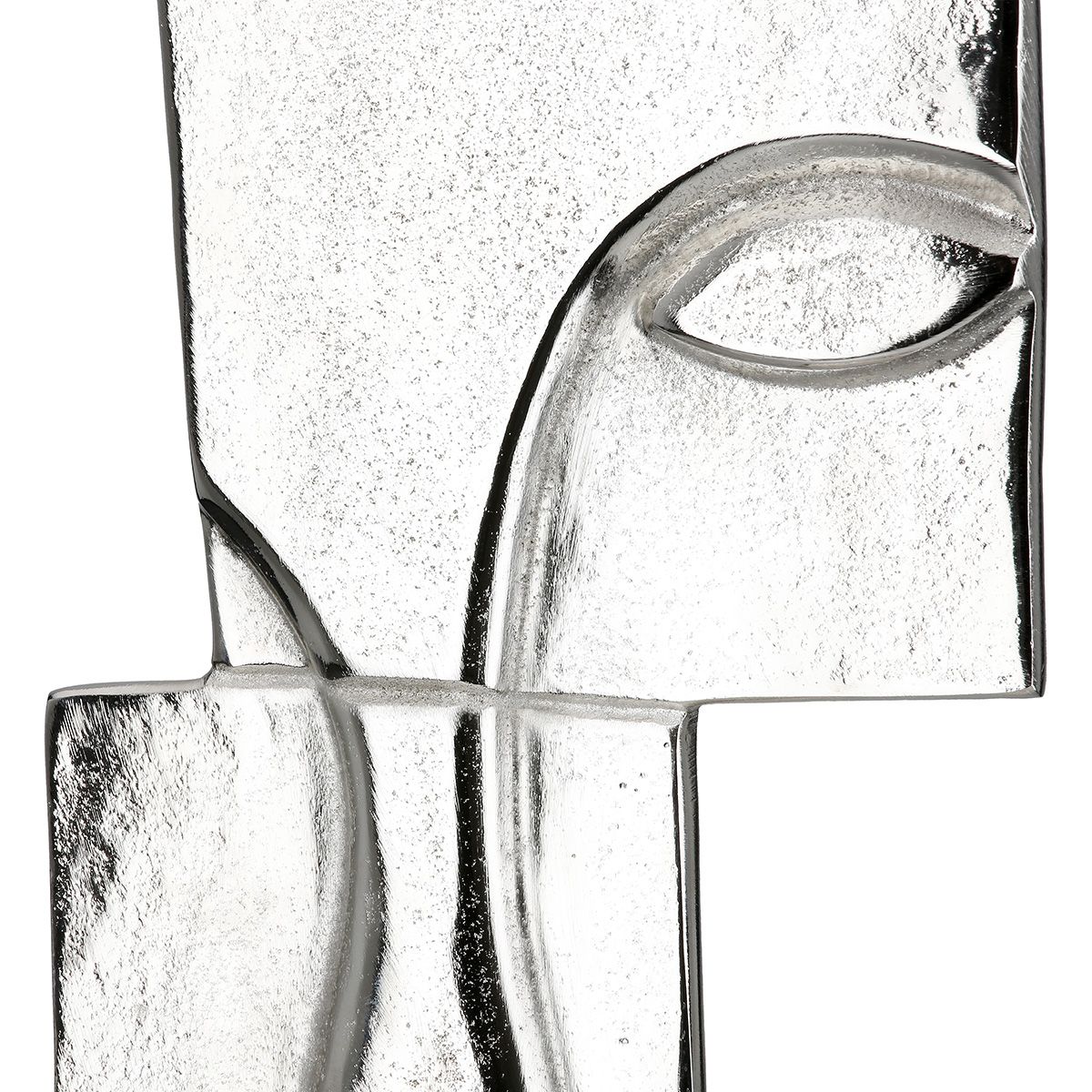 Skulptur Modern Muse Silber – Gesicht Deko aus Aluminium 44 cm