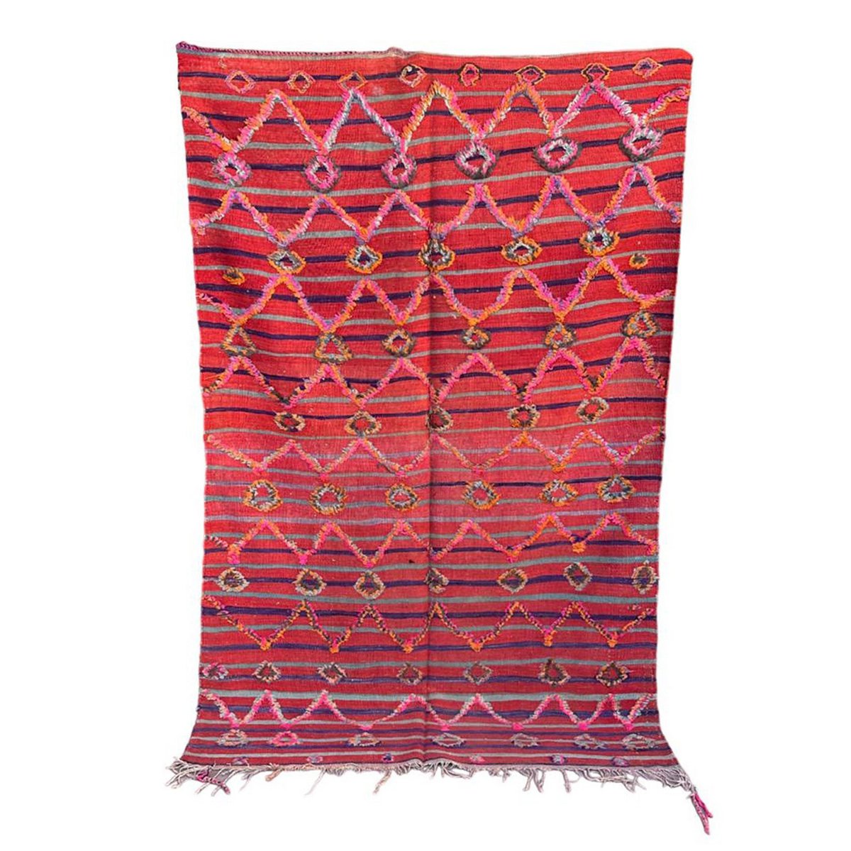 Marokkaner Berber Kilim Teppich reines Woll 138 x 220 cm