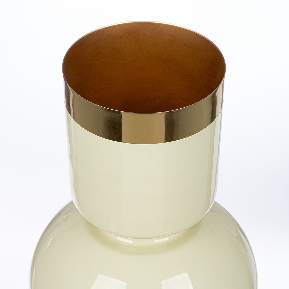 Vase Roro 2er Set aus Metall in Creme und Grün