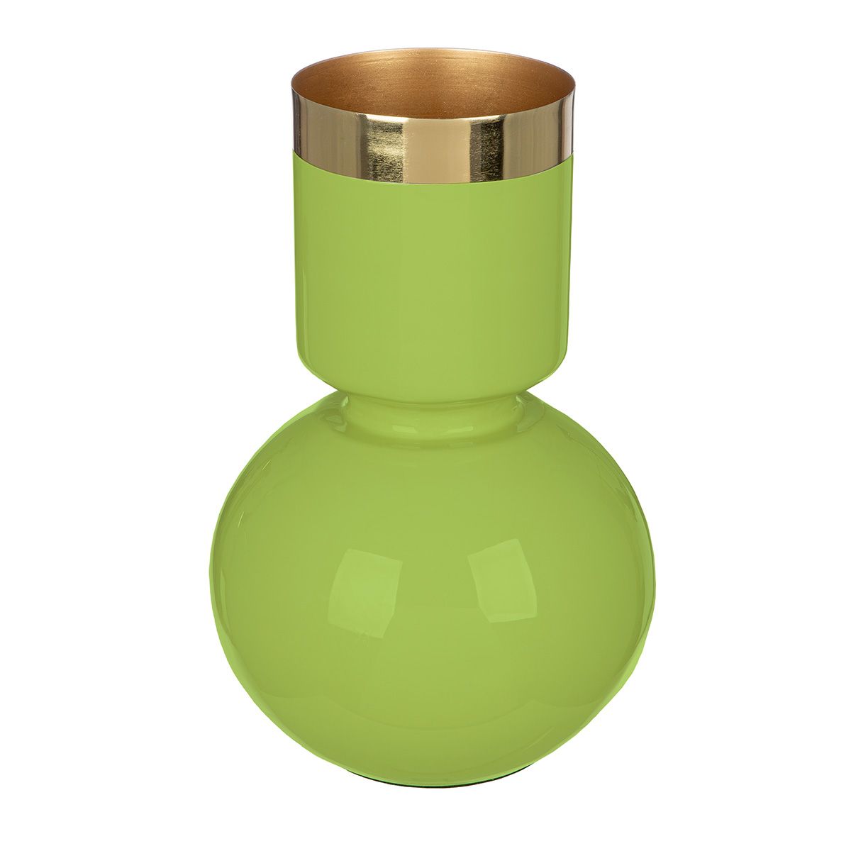 Vase Roro 2er Set aus Metall in Creme und Grün