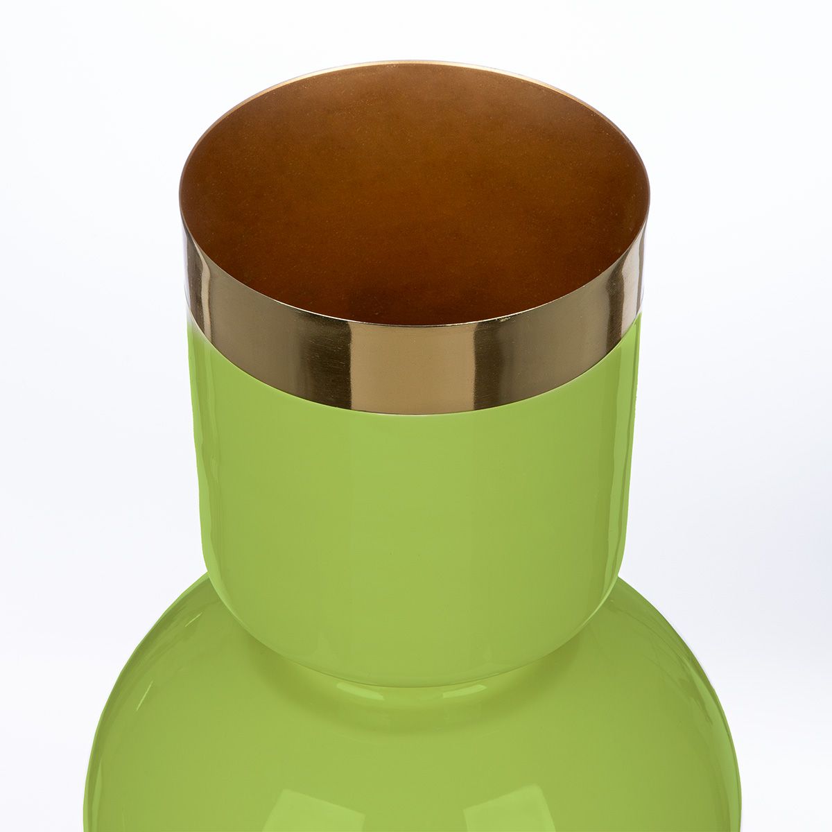 Vase Roro 2er Set aus Metall in Creme und Grün