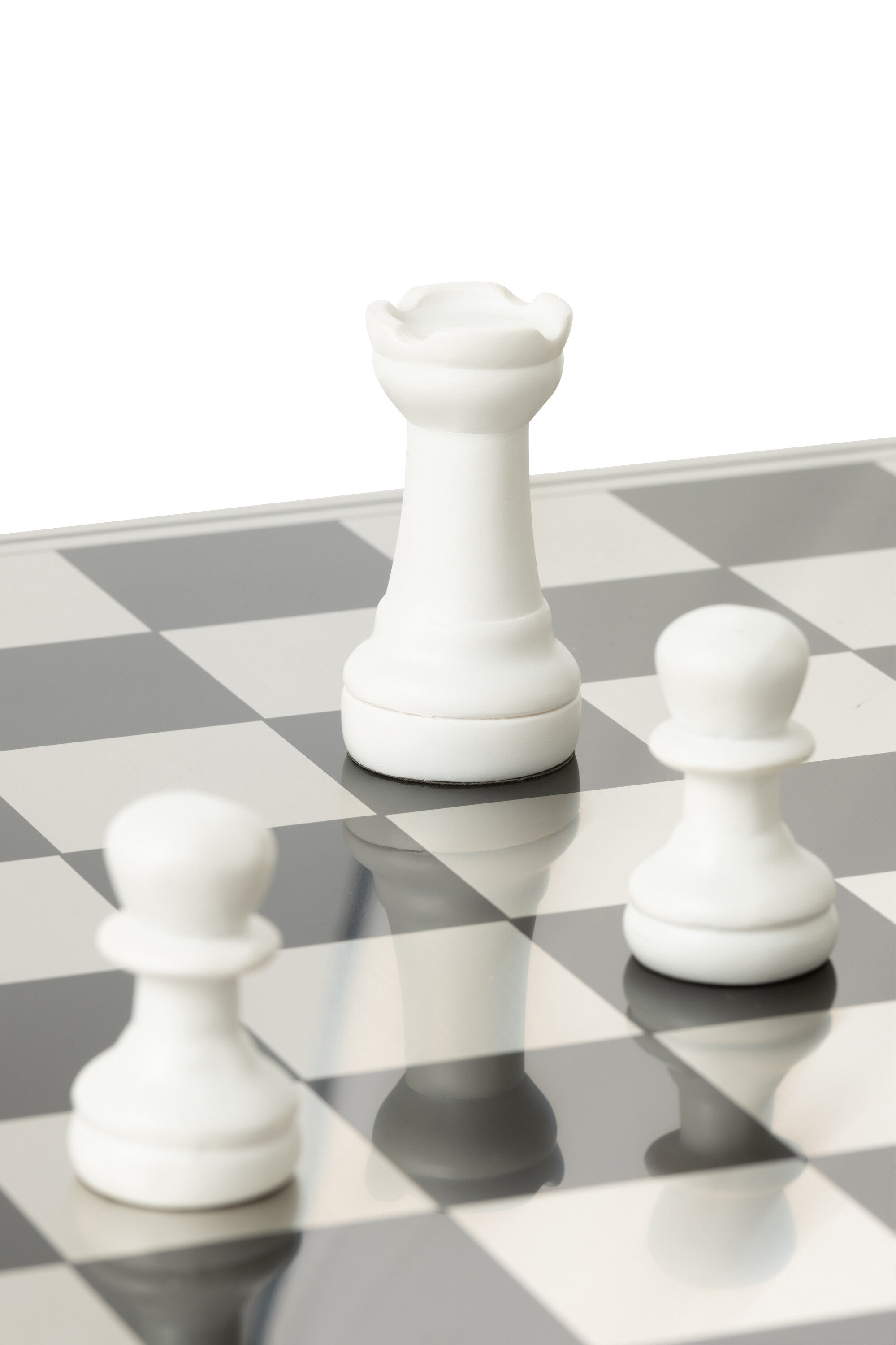 Schachset Polyresin Gold Weiß Luxus Deko Schachbrett 61cm