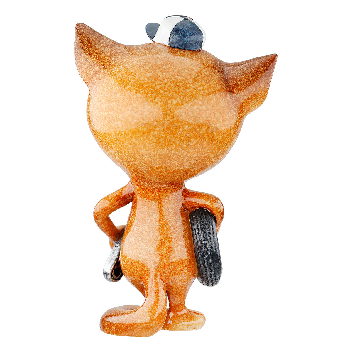 Dekofigur FixiCat Katze Schrauber Orange Poly 13,5cm