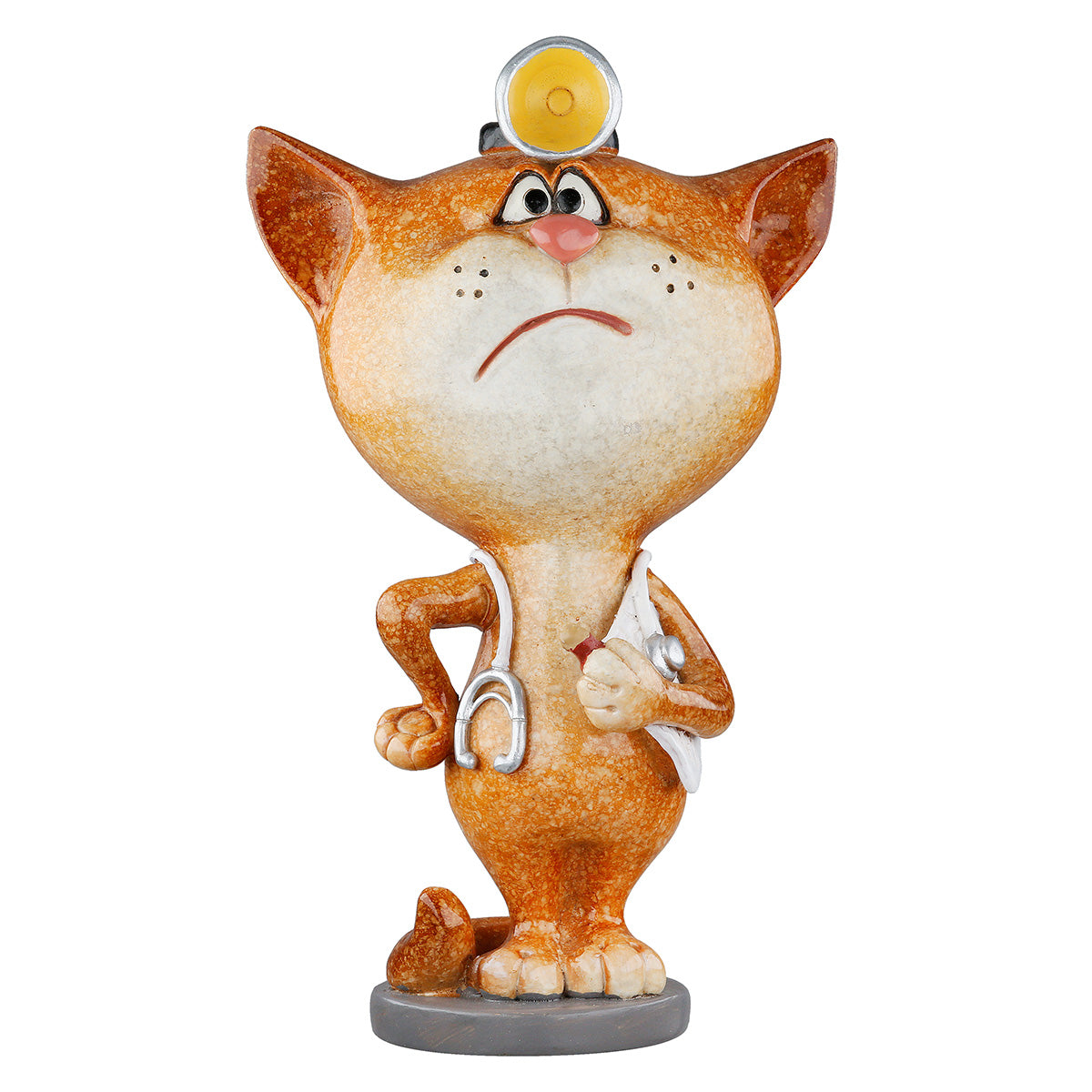 Dekofigur DocCat Katze Arzt Orange Weiß Poly