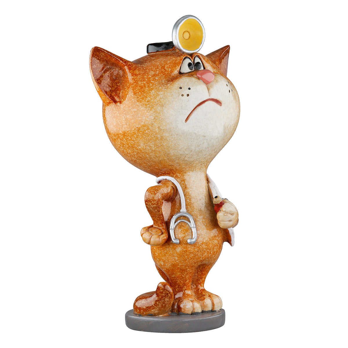 Dekofigur DocCat Katze Arzt Orange Weiß Poly