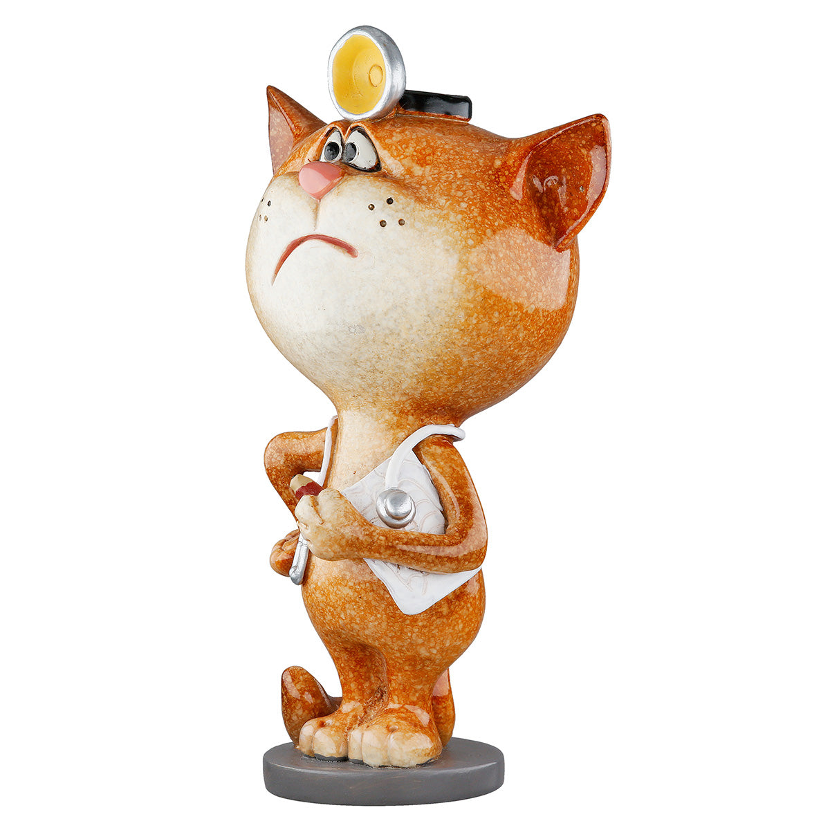 Dekofigur DocCat Katze Arzt Orange Weiß Poly