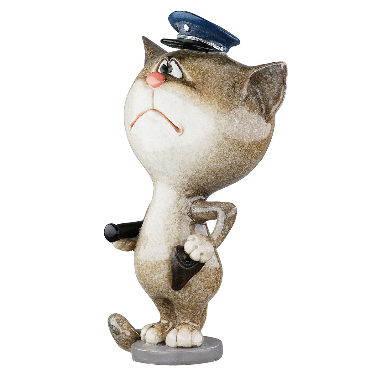 Dekofigur PatrolCat Katze Polizist Grau Blau Poly