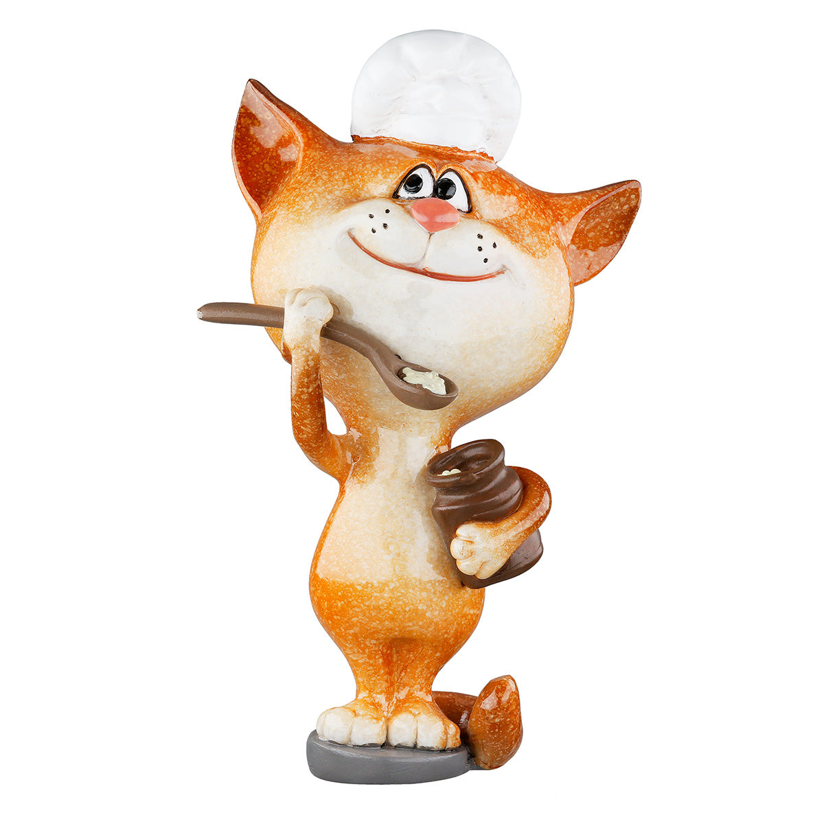 Dekofigur ChefCat Katze Koch Orange Weiß Poly 13cm
