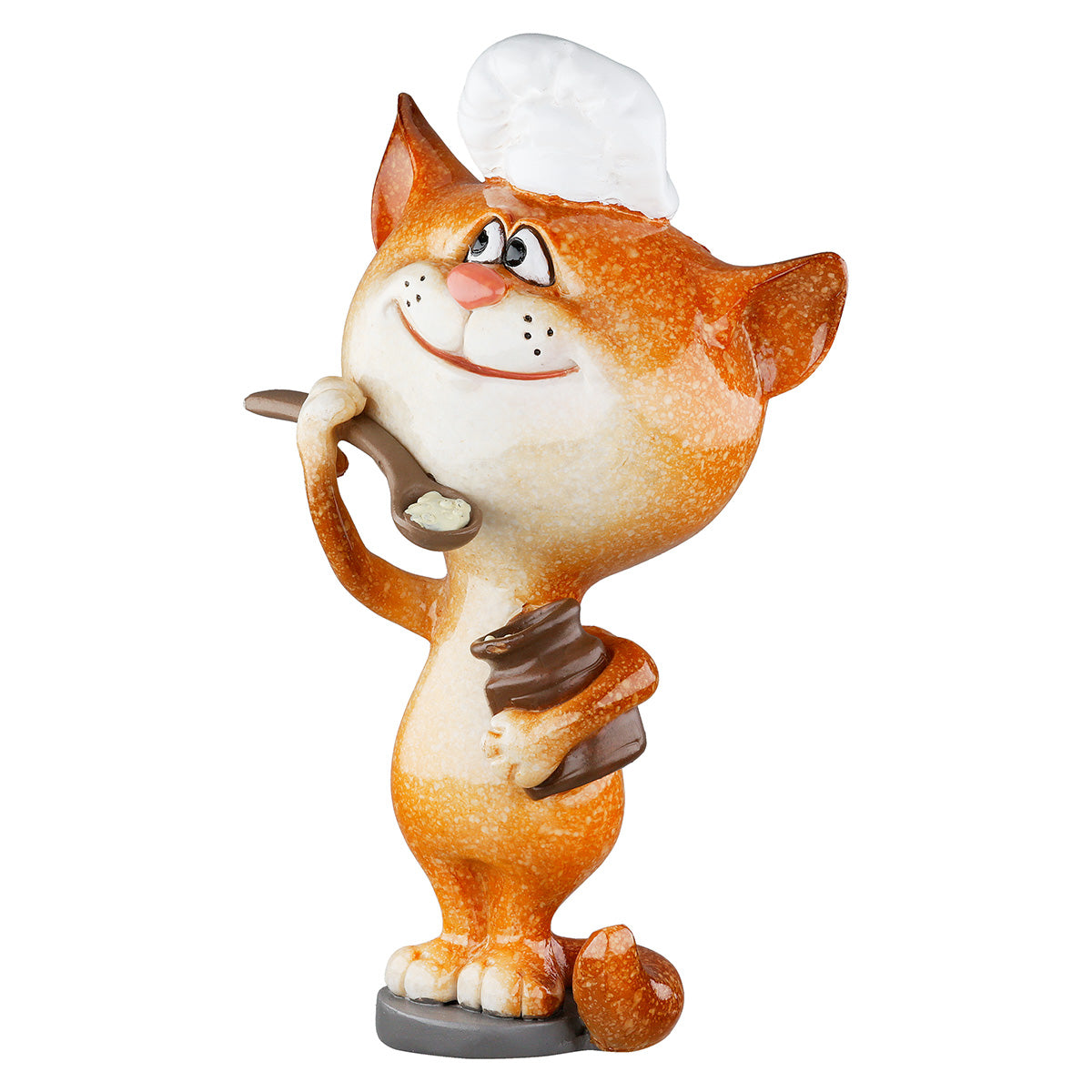 Dekofigur ChefCat Katze Koch Orange Weiß Poly 13cm