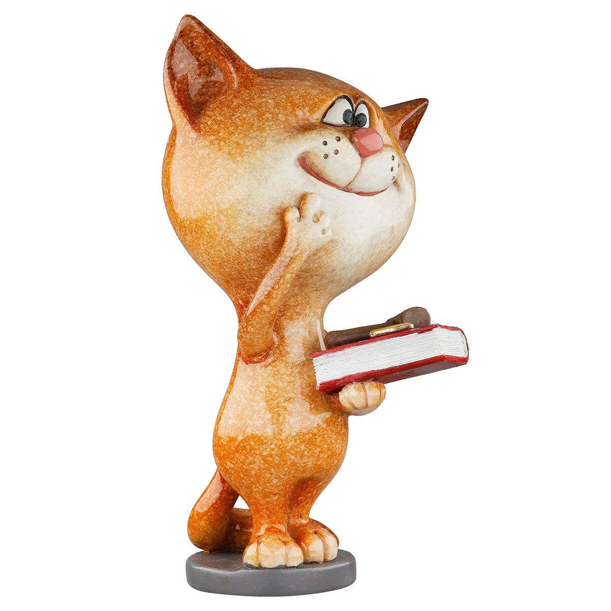 Dekofigur JudgeCat Katze Richter Orange Rot Poly 13cm