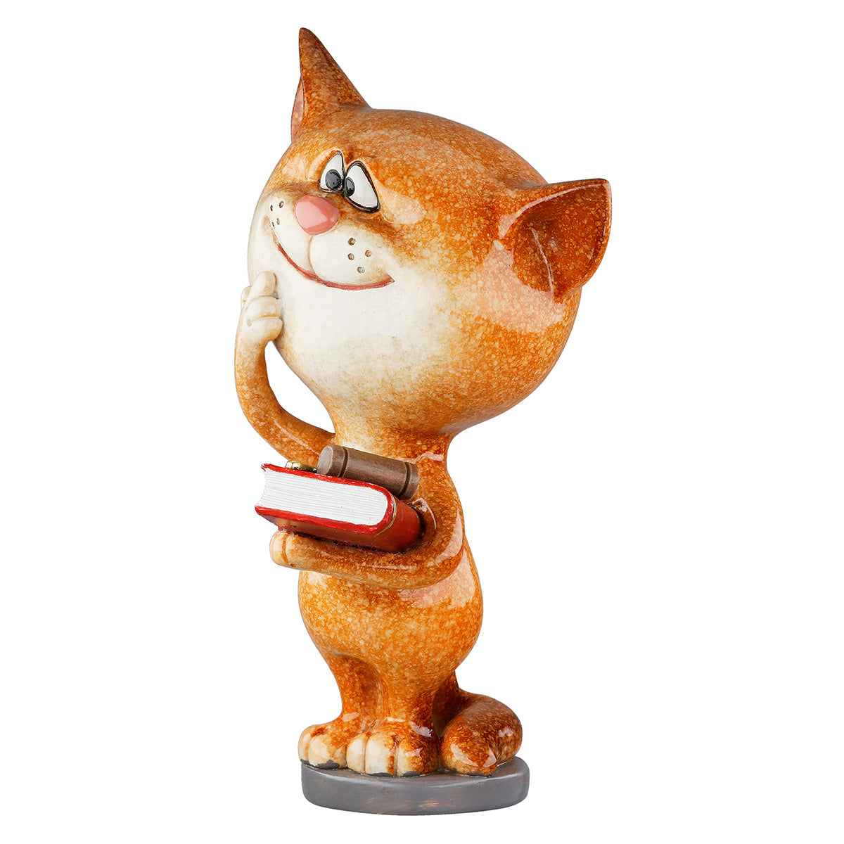 Dekofigur JudgeCat Katze Richter Orange Rot Poly 13cm