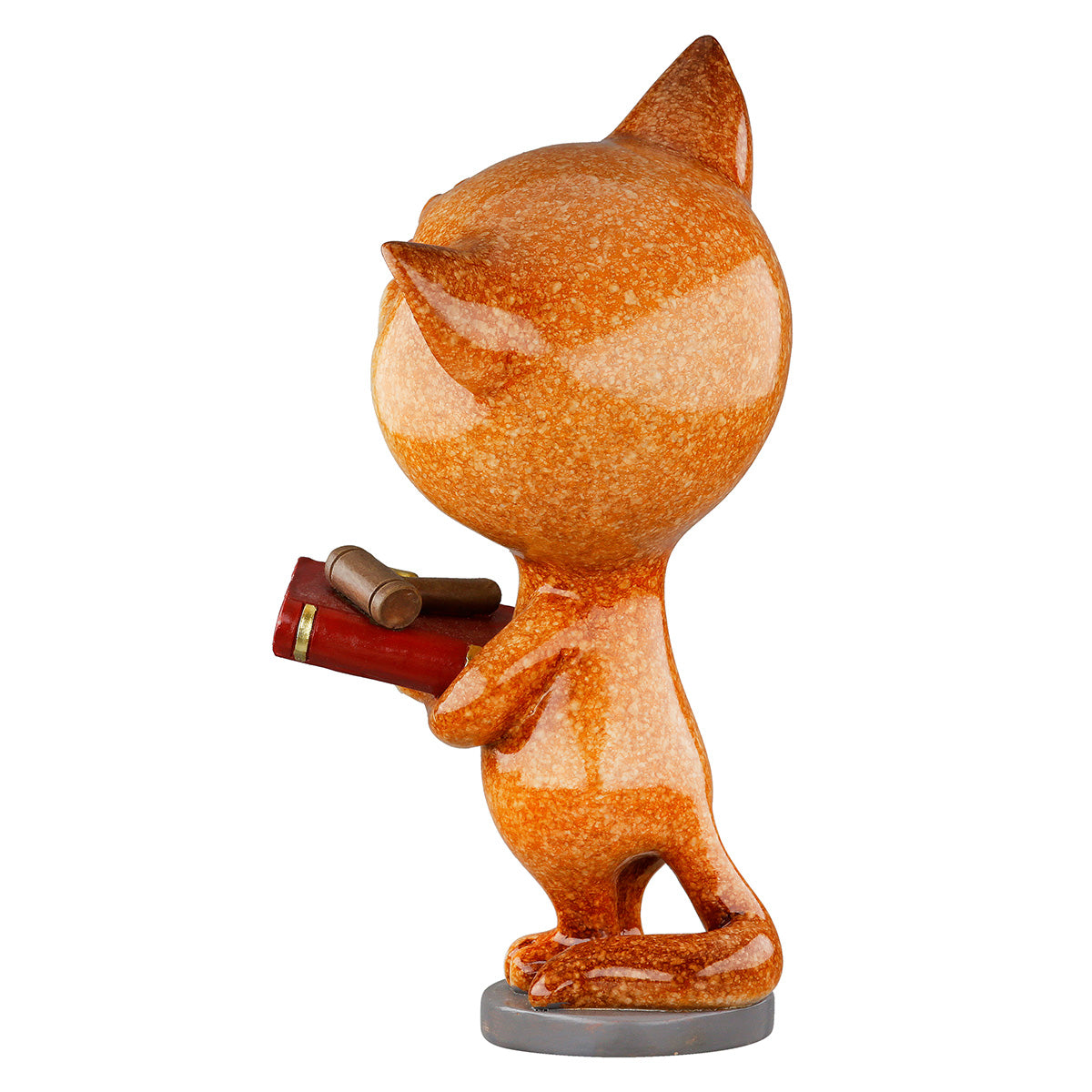 Dekofigur JudgeCat Katze Richter Orange Rot Poly 13cm